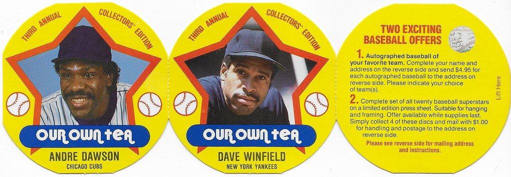 1989 MSA Our Own Tea Disc Panel (Andre Dawson, Dave Winfield)