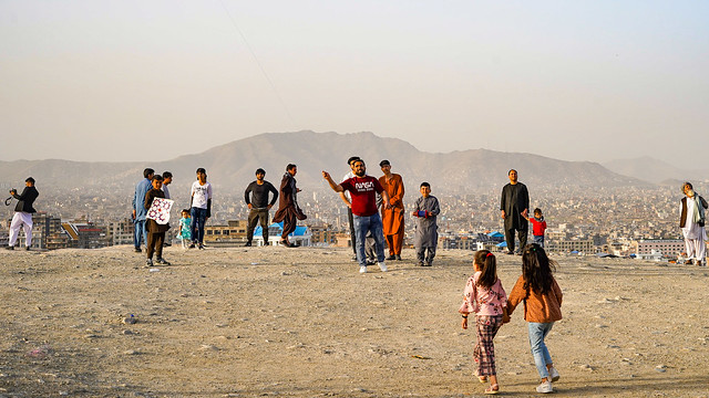People from around Kabul flying kites on Nawroz