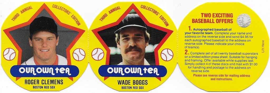 1989 MSA Our Own Tea Disc Panel (Roger Clemens, Wade Boggs)