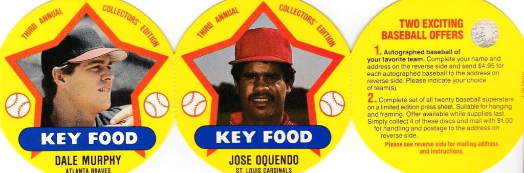1989 MSA Key Food Disc Panel (Dale Murphy, Jose Oquendo)