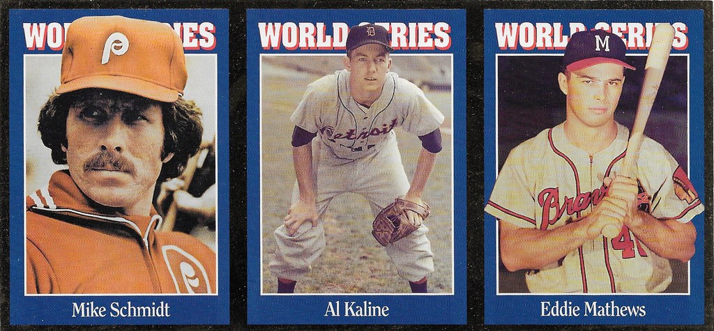 1992 Allen Kaye Strip (Mike Schmidt, Al Kaline, Eddie Matthews)