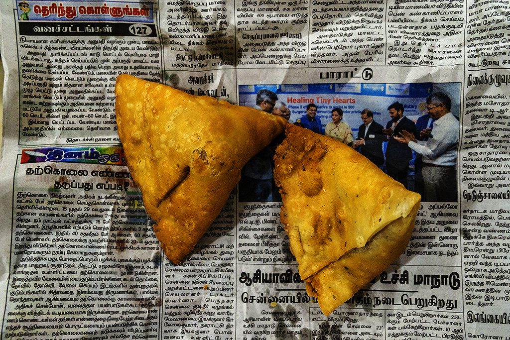 20 rupee dinner of two potato samosas on 12-21-22--Chennai copy