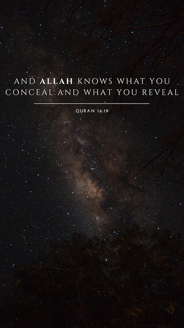 And Allah knows what you conceal and what you reveal. 16:19