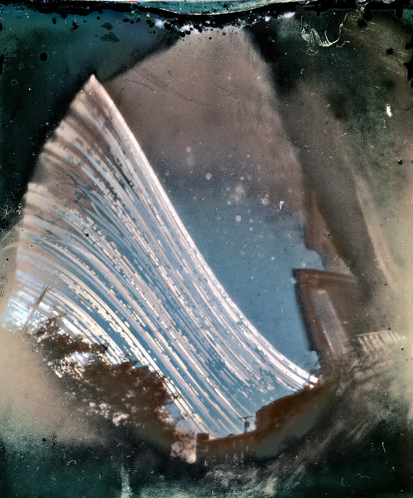 Paper negative solargraph, solstice to solstice summer to winter 2022