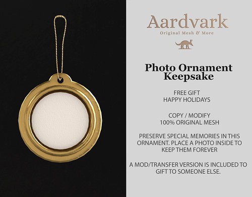 Aardvark Photo Ornament Keepsake Ad