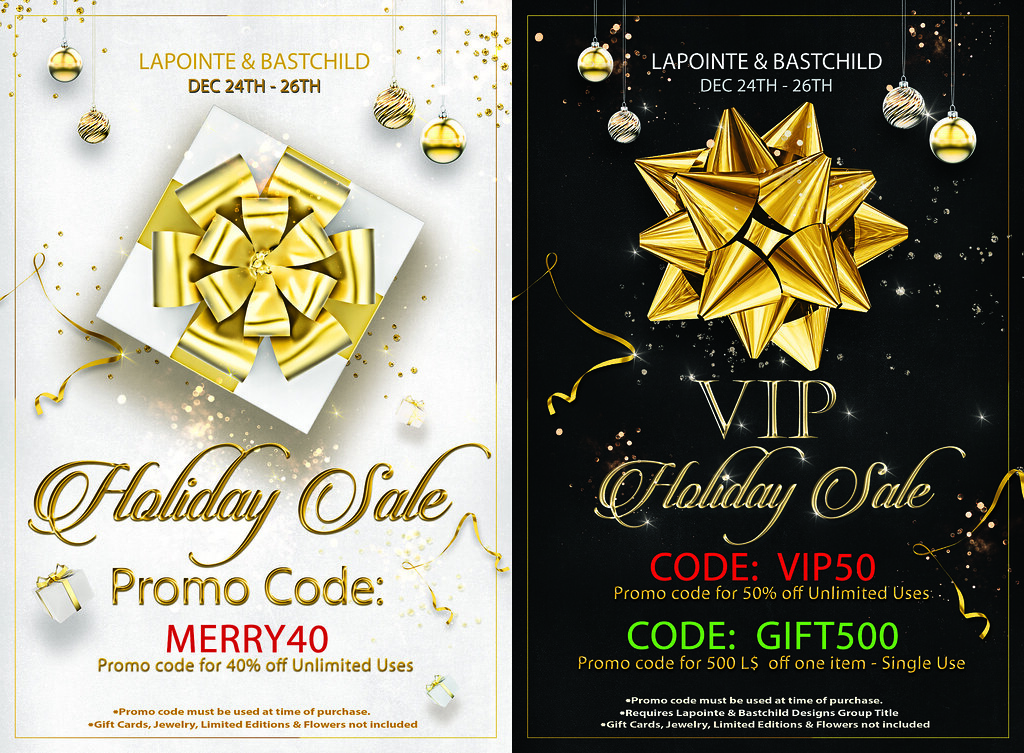 Holiday Sale – Promo Codes for 40 – 50% off and VIP Special Code!