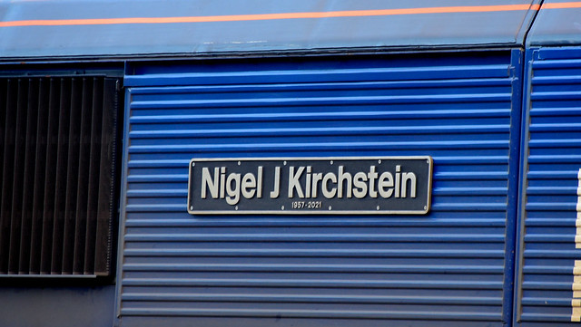 66425 nameplate ' Nigel J Kirchstein 1957 - 2021 ' 241222 S Widdowson