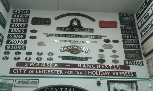 Loughborough Station Museum - Nameplates and Numberplates display