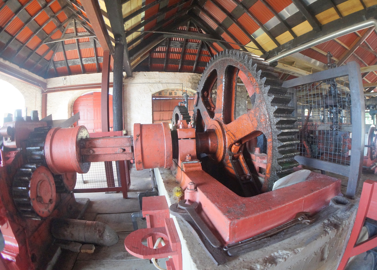 Gear for a steam mill used to crush estate cut sugarcane in Barbados