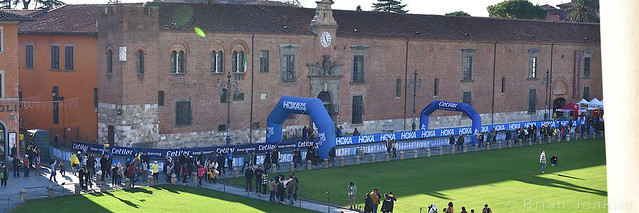 Pisa Marathon Finish Line from the Leaning Tower