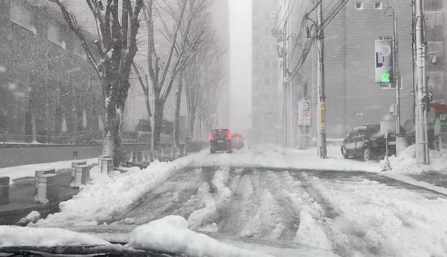 大雪警報の金沢