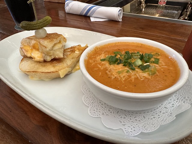 grilled cheese and tomato bisque