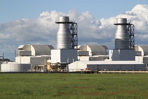 Two out of the four gas turbines at Uranquinty Power Station