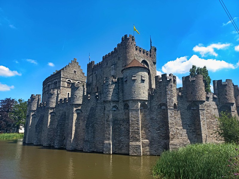 View of the Gravensteen Castle in Ghent, Castle of the Counts
