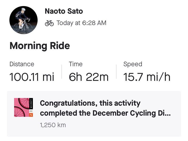 100 miles done for Festive 500 day 3