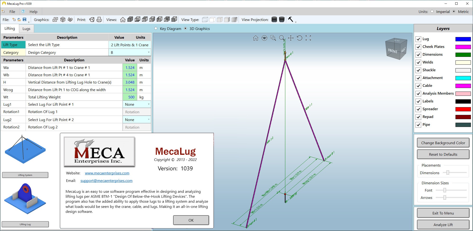 Working with MECA MecaLug 1039 full license