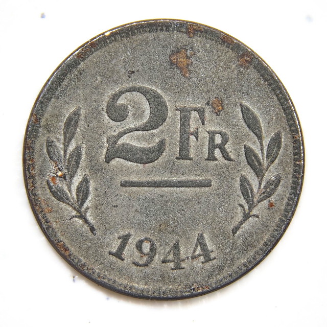 World Coins - Belgium 2 Fr 1944