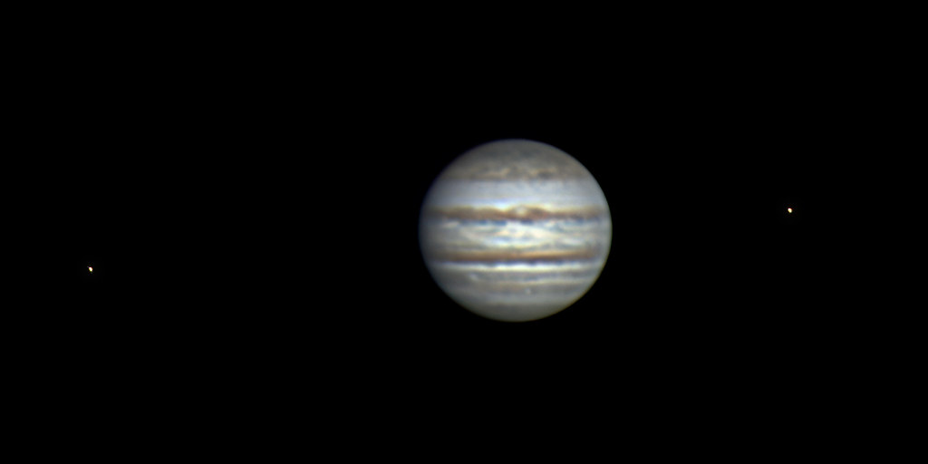 Jupiter, Europa, and Io - 2022-12-08 0351 UT