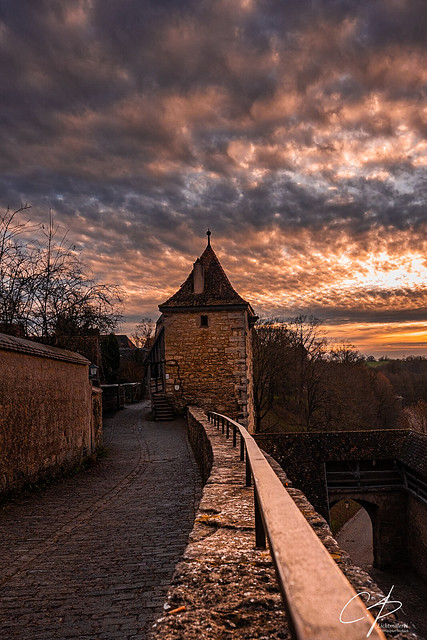 Cloudy sunset in Rothenburg o.d.T