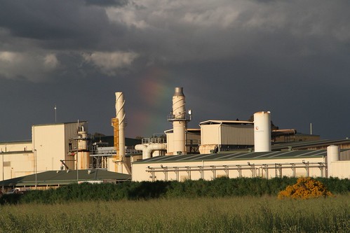 Rainbow over the Enirgi Power Storage lead acid battery recycling facility at Bomen