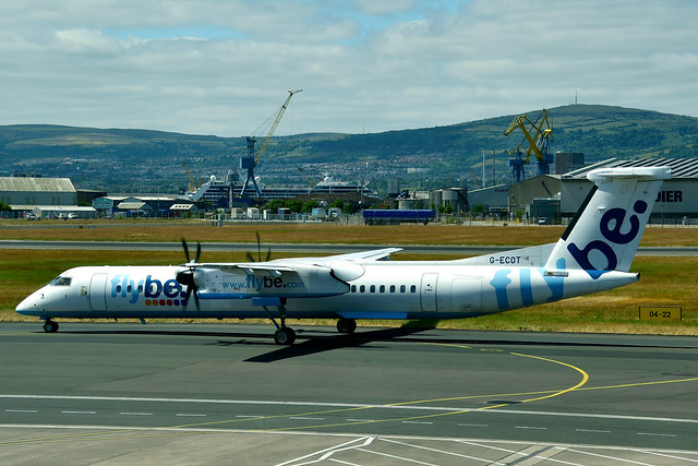 G-ECOT DHC8-402 cn 4251 FlyBe 180709 Belfast-George Best 1001