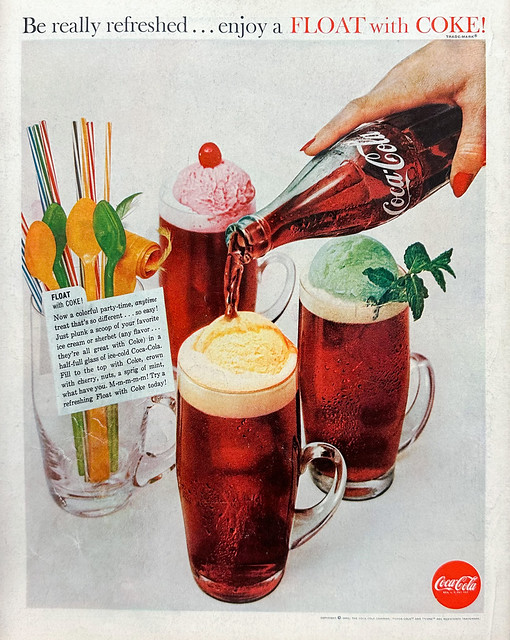 “Float with Coke!” ad on the back cover of  “The Saturday Evening Post,” August 27, 1960.