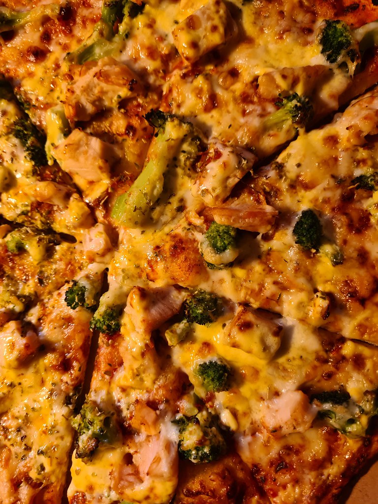 Die Erde ist eine Scheibe | Pizza mit Hähnchen und Broccoli | Flickr
