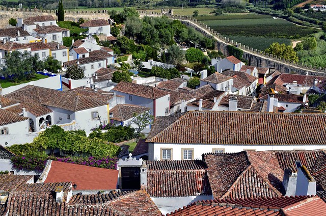 Rooftops and City Wall, Obidos