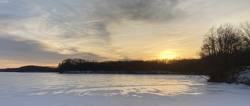 iphonese landscape sunset ohio streetsboro rockwell lake frozen