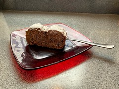 Christmas Cake On A Red Plate!