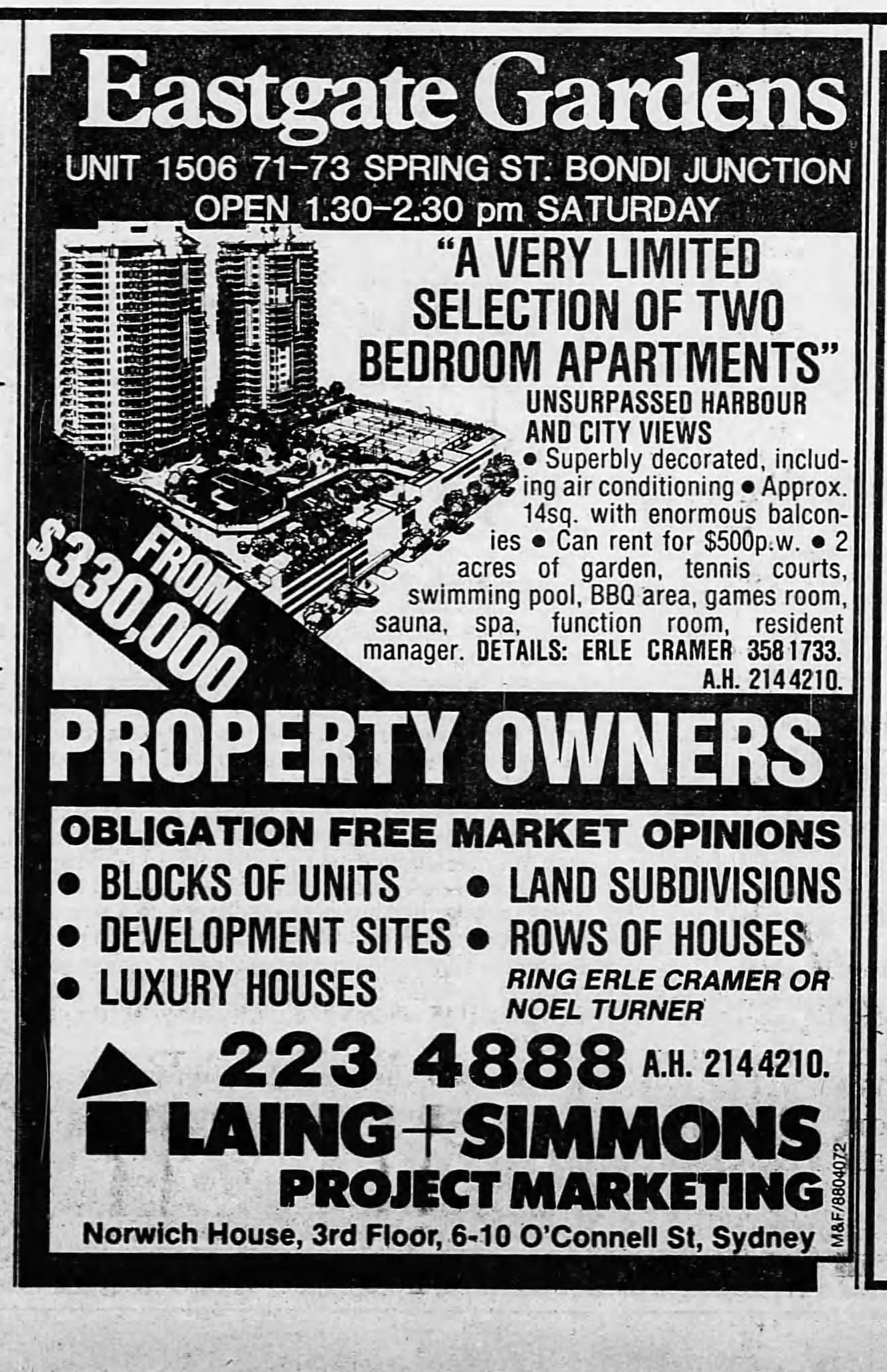 Eastgate Gardens Ad April 23 1988 SMH 3