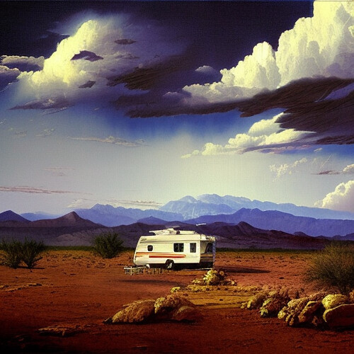 3251503137_Distant_Abandoned_rv___desert_mountains___storm__by_Mark_Tansey_