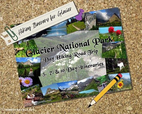 Hiking itineraries for day hikes in Glacier National Park, Montana