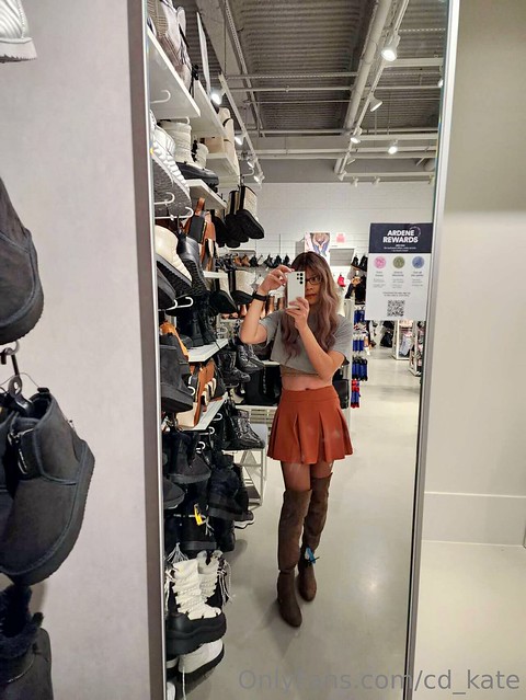 Trying on high boots