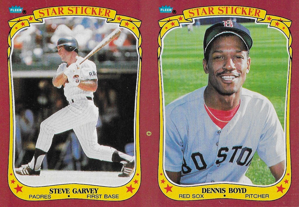 1986 Fleer Star Sticker Panel (Steve Garvey, Dennis Boyd)