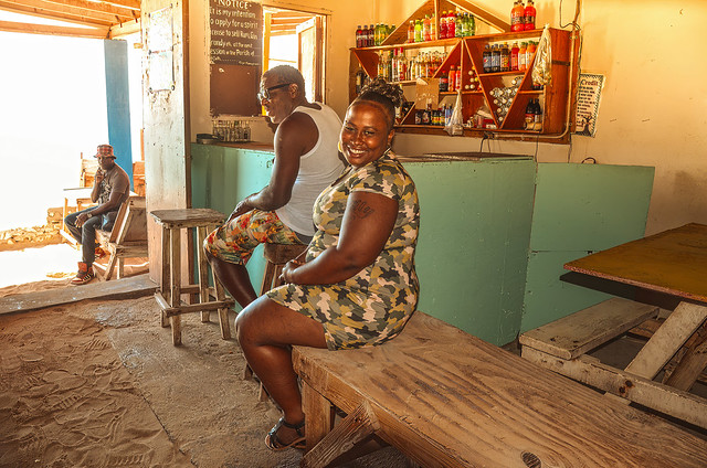 Workers in a beach bar, Jamaica