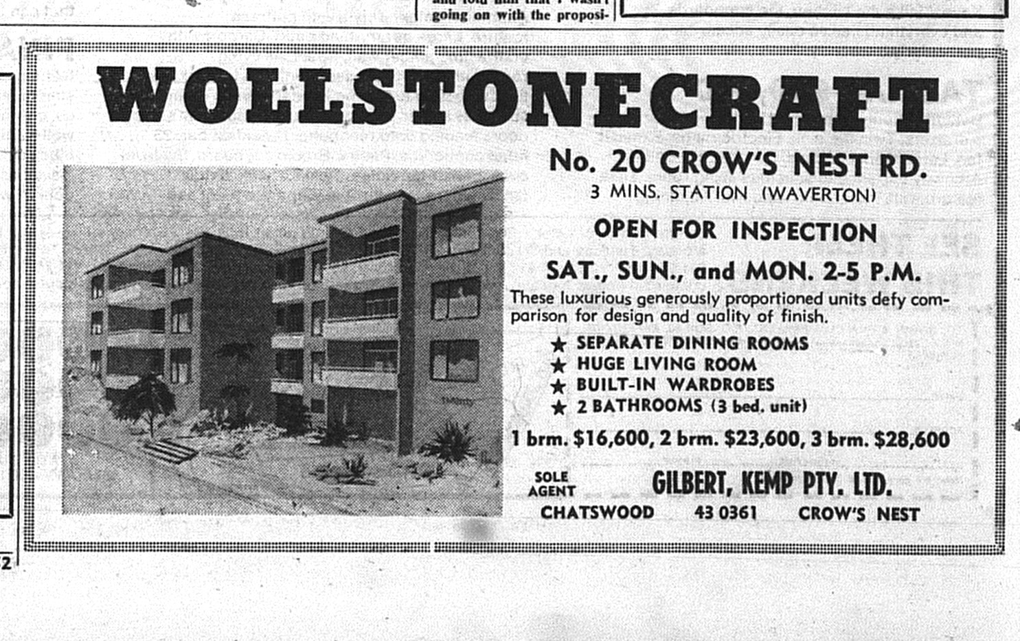 Wollstonecraft Units Ad June 12 1970 The Sun 52