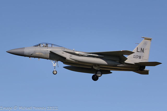 86-0178 - 1986 fiscal McDonnell Douglas F-15C Eagle, on approach to Runway 24 at Lakenheath