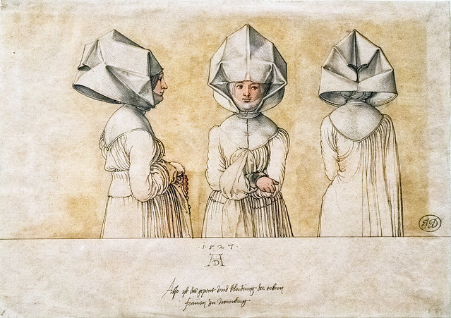 Three Studies of a woman in a Hood by Albrecht Durer