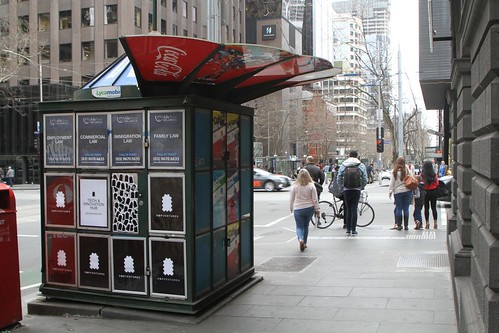 Newsstand on the footpath at Bourke and William Street