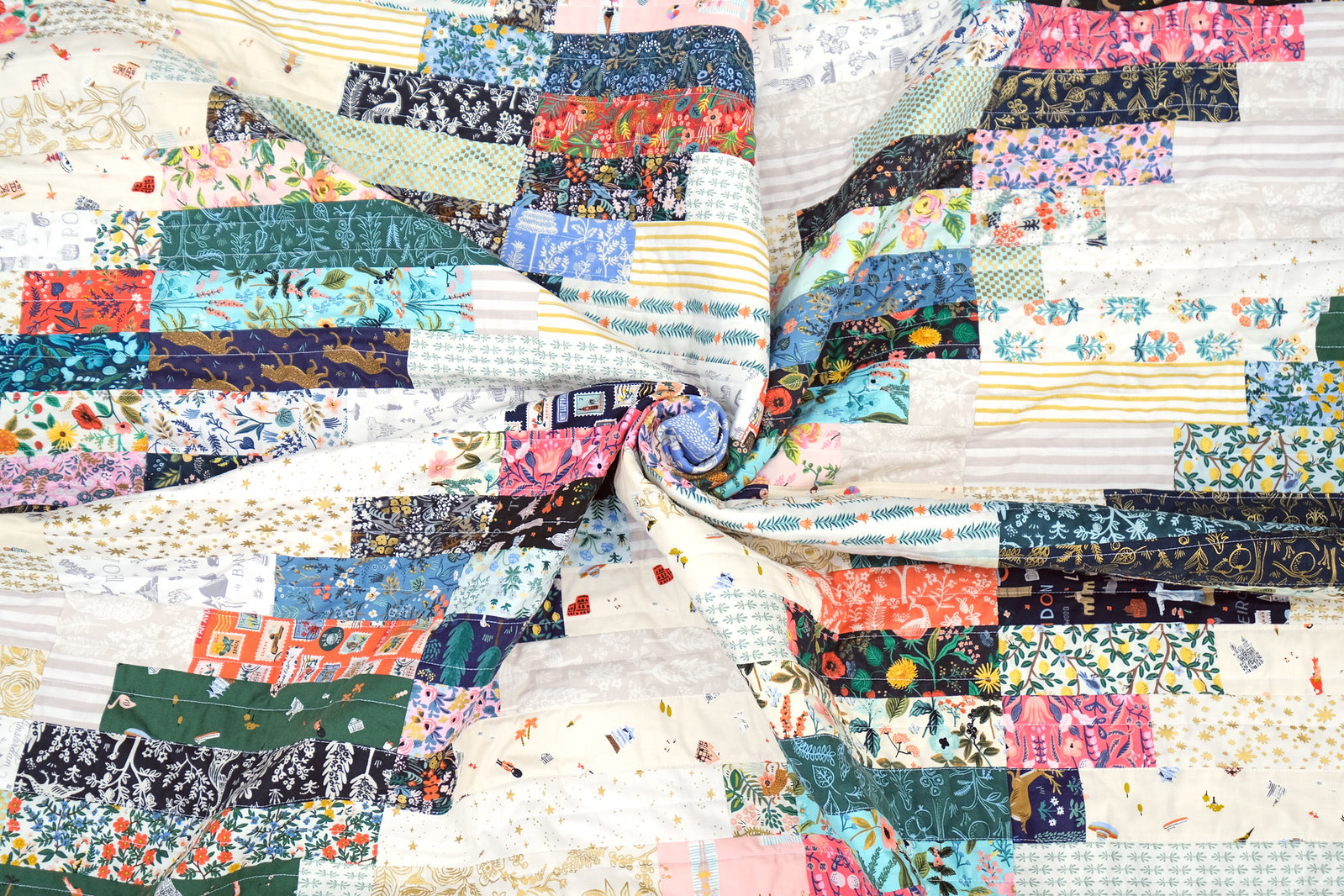 The Luna Quilt in Rifle Paper Co. Scraps — Kitchen Table Quilting