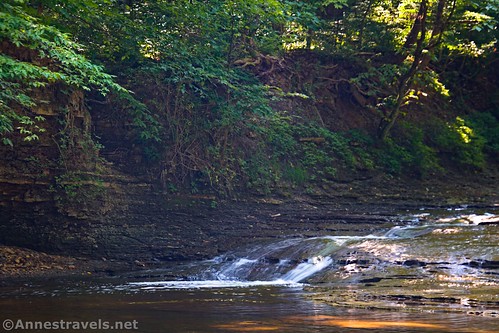 The small waterfall along the Gorge Trail below Brandywine Falls, Cuyahoga Valley National Park, Ohio