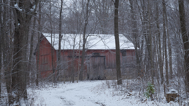 Red Barn Snowy