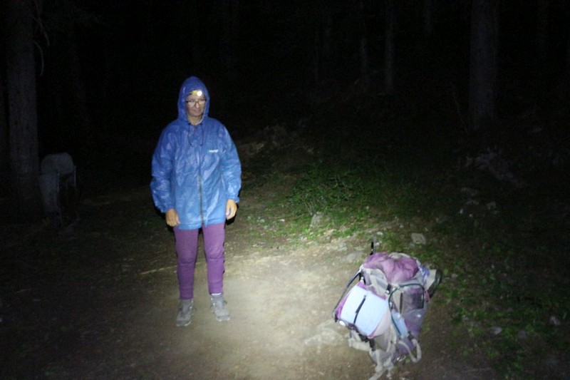 We woke up and started hiking uphill in the pre-dawn darkness out of Holman Pass, heading north on the PCT