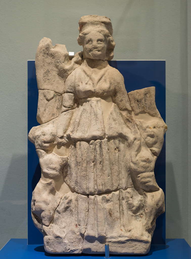 Roman terracotta antefix with Potnia Theron, from Monte Rinaldo
