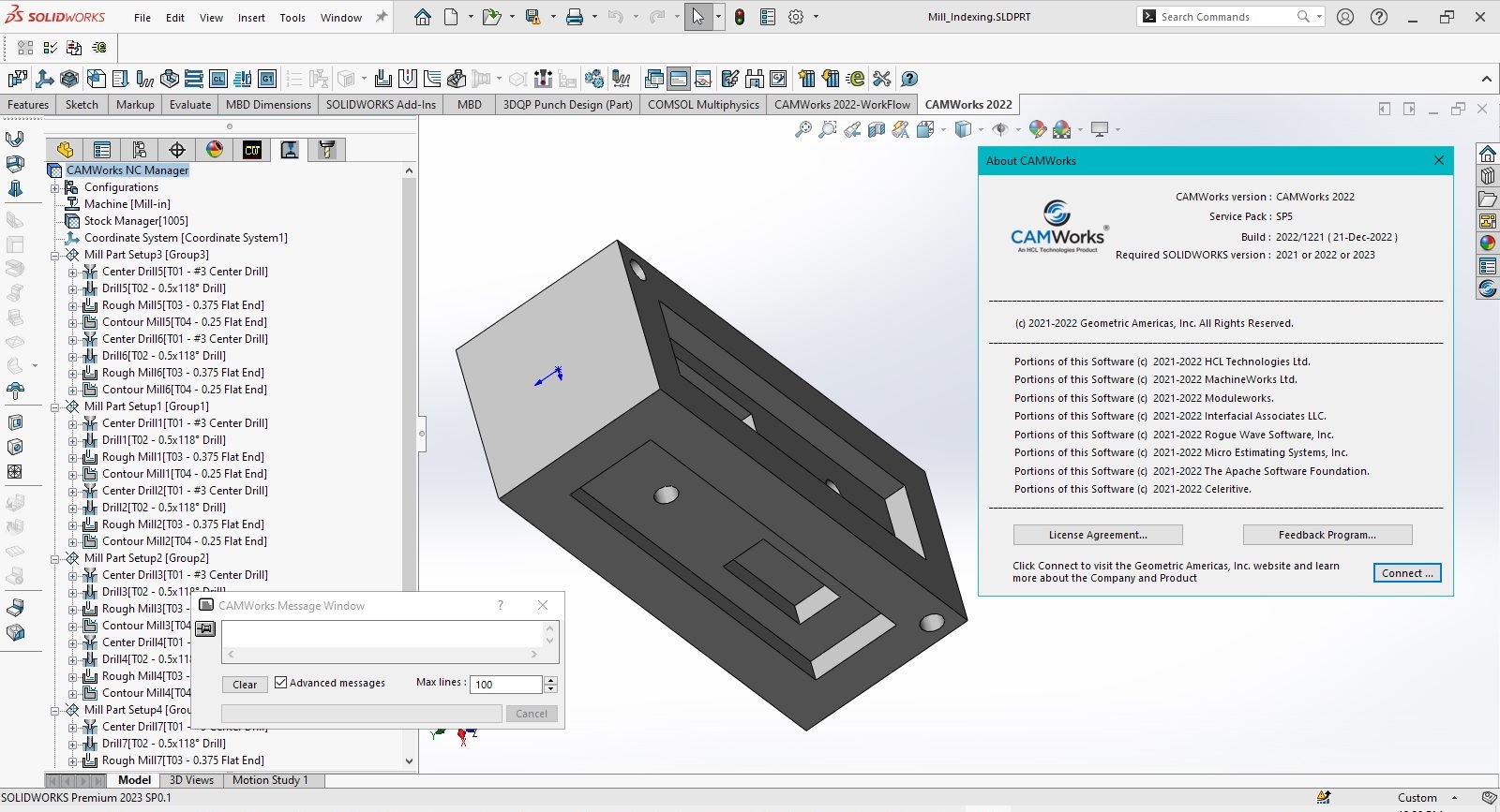Working with CAMWorks 2022 SP5 for SolidWorks 2021-2023 full license