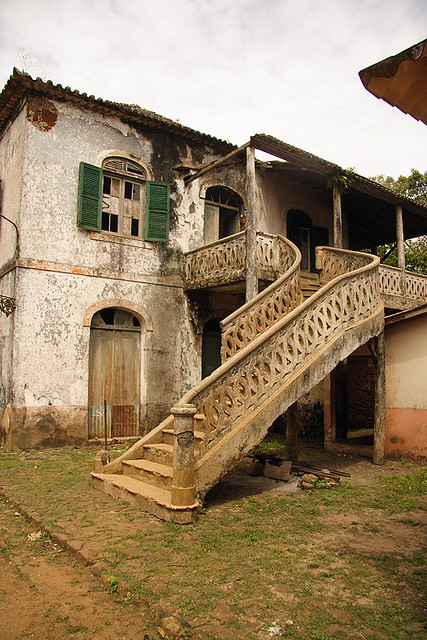 Staircase old plantation house at Roça Sundy, Principe Island, São Tomé & Príncipe