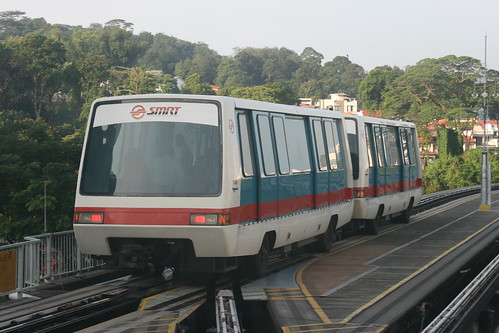 SMRT C801 series in Bukit Panjang.Sta, Bukit Panjang, Singapore /Dec 30, 2022