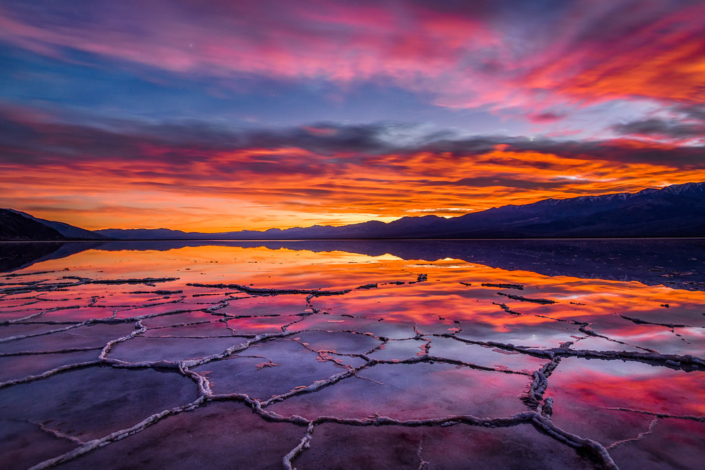 Badwater Sunset Reflection, Death Valley