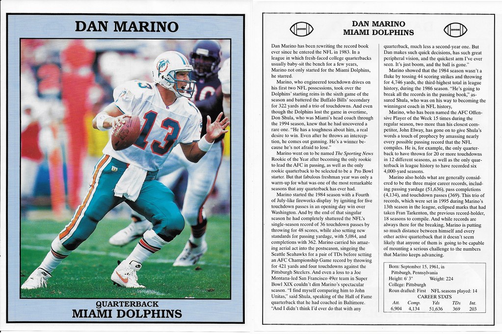1997 East End Publishing Football Superstars - Marino, Dan